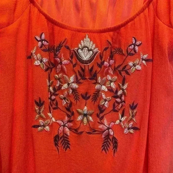 Rebellion Orange Dress with Embroidery Front - Picture 10 of 10